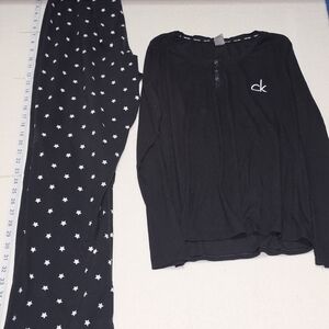 Calvin Klein Black Pajama Set with Star Pattern